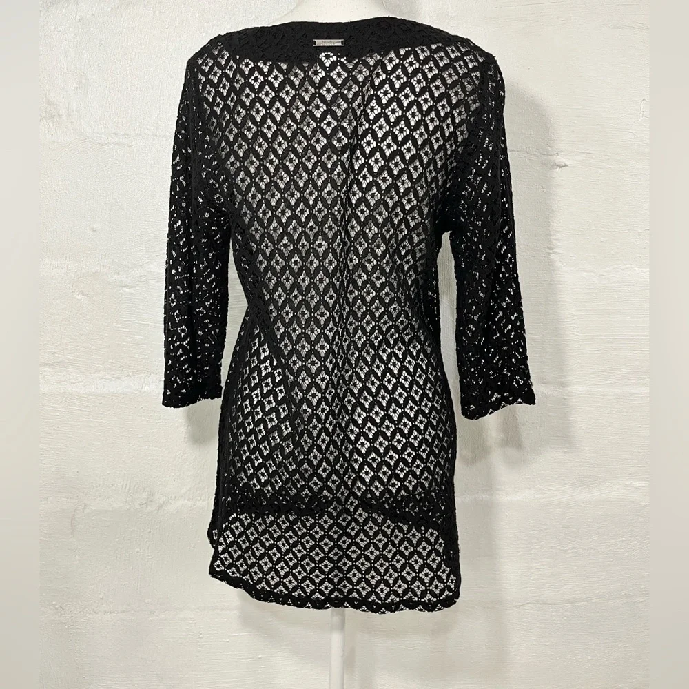 LAUNDRY BY SHELLI SEGAL CROCHET TUNIC SWIM COVER UP